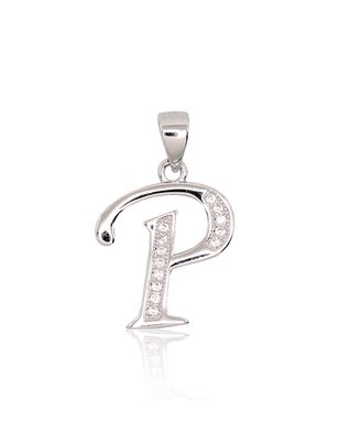 Silver Letter A2301620PRhGrCZ