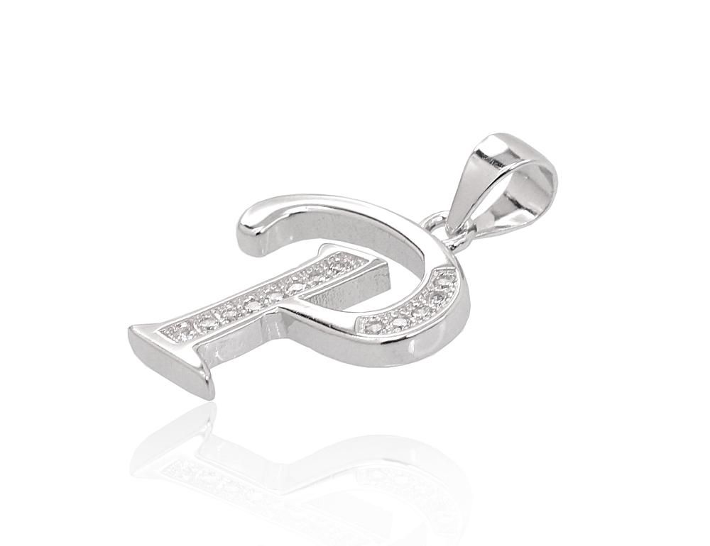 Silver Letter A2301620PRhGrCZ