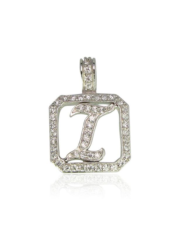 Silver letter A2300113PRhGrCZ