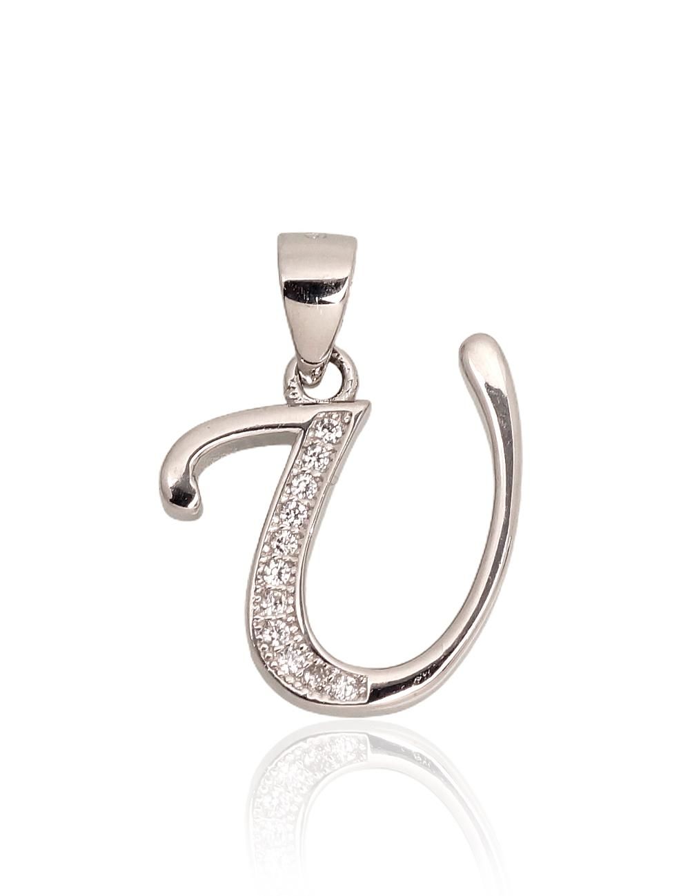 Silver Letter A2301624PRhGrCZ