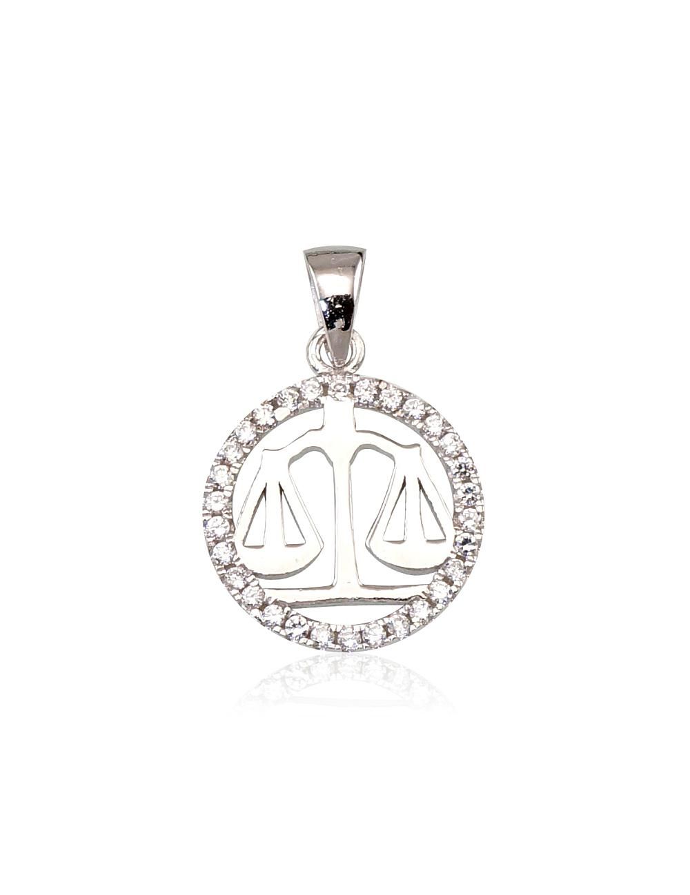Silver Zodiac Libra A2300389PRhGrCZ