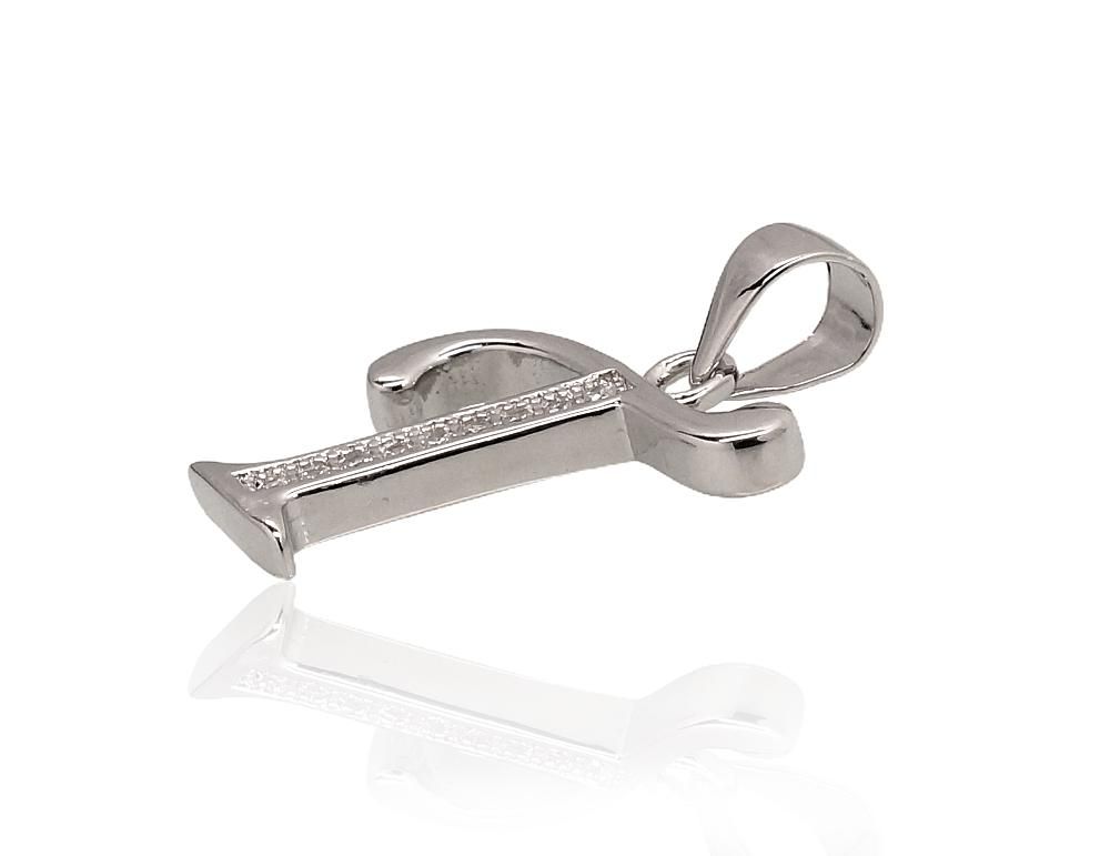 Silver Letter A2301623PRhGrCZ