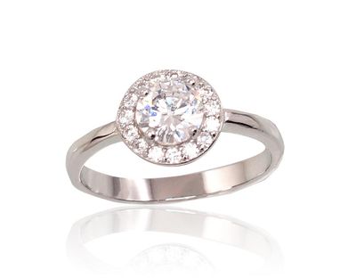 Silver Ring A2101469PRhGrCZ