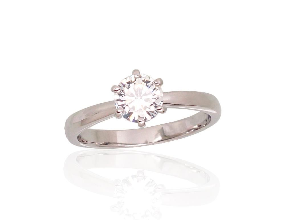 Engagement Silver Ring A2101715PRhGrCZ