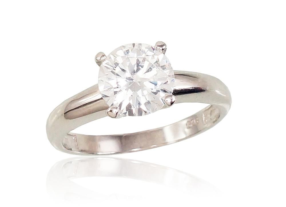 For Engagement Silver Ring A2101549PRhGrCZ