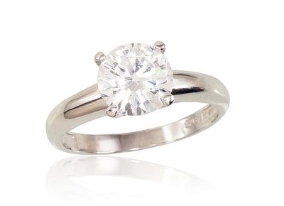 For Engagement Silver Ring A2101549PRhGrCZ