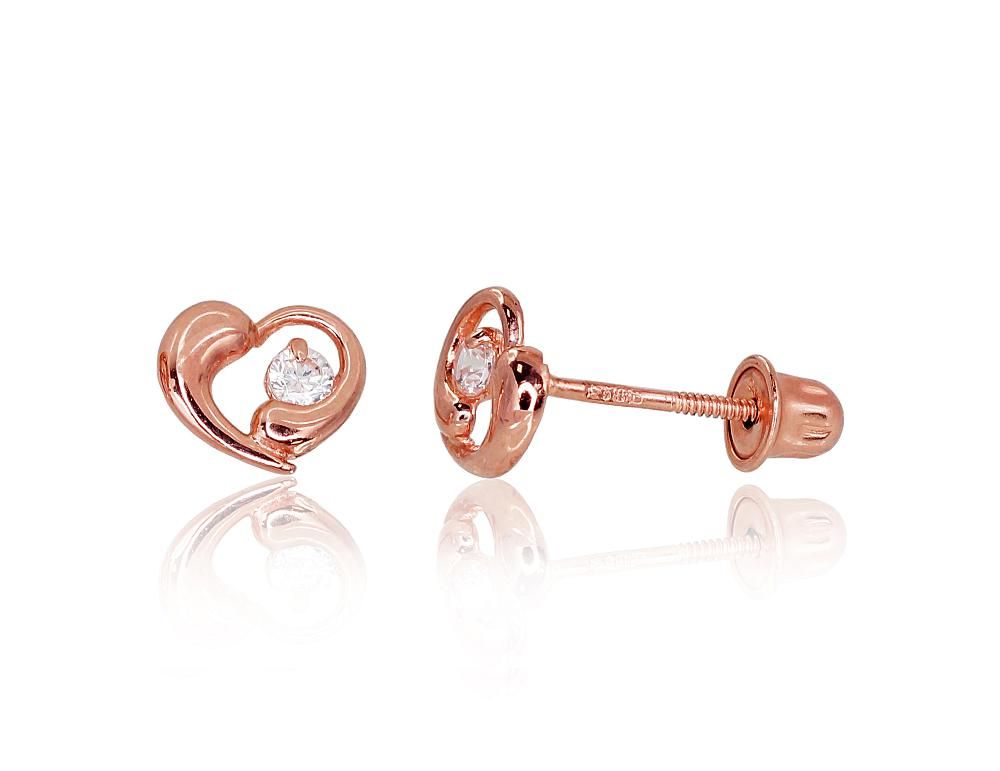 Gold Stud Earrings A1200038AuRCZ