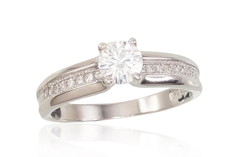 Engagement Silver Ring A2101550PRhGrCZ