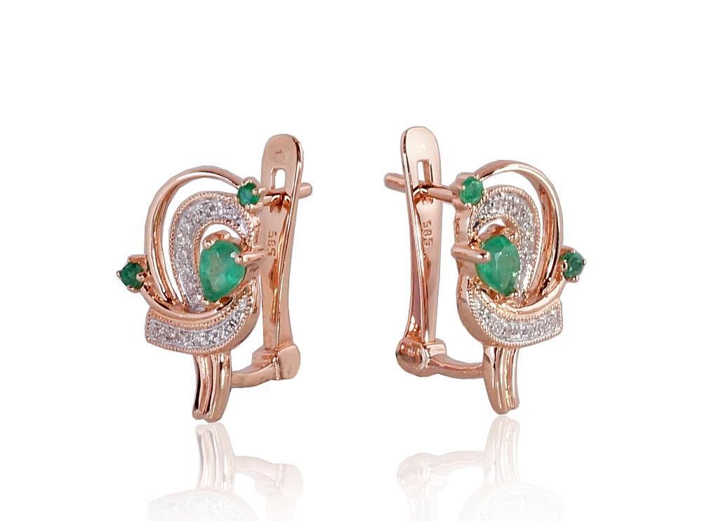 Diamond-encrusted earrings, model 1200503