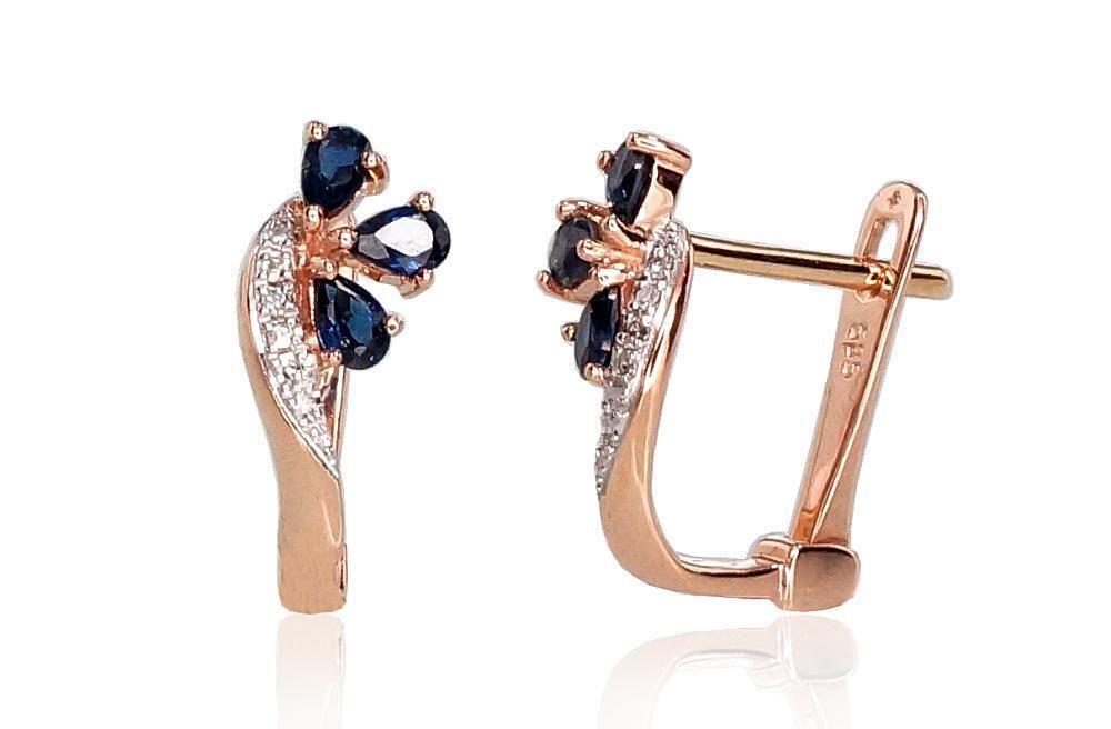 Sapphire and diamond encrusted earrings, model 1200716