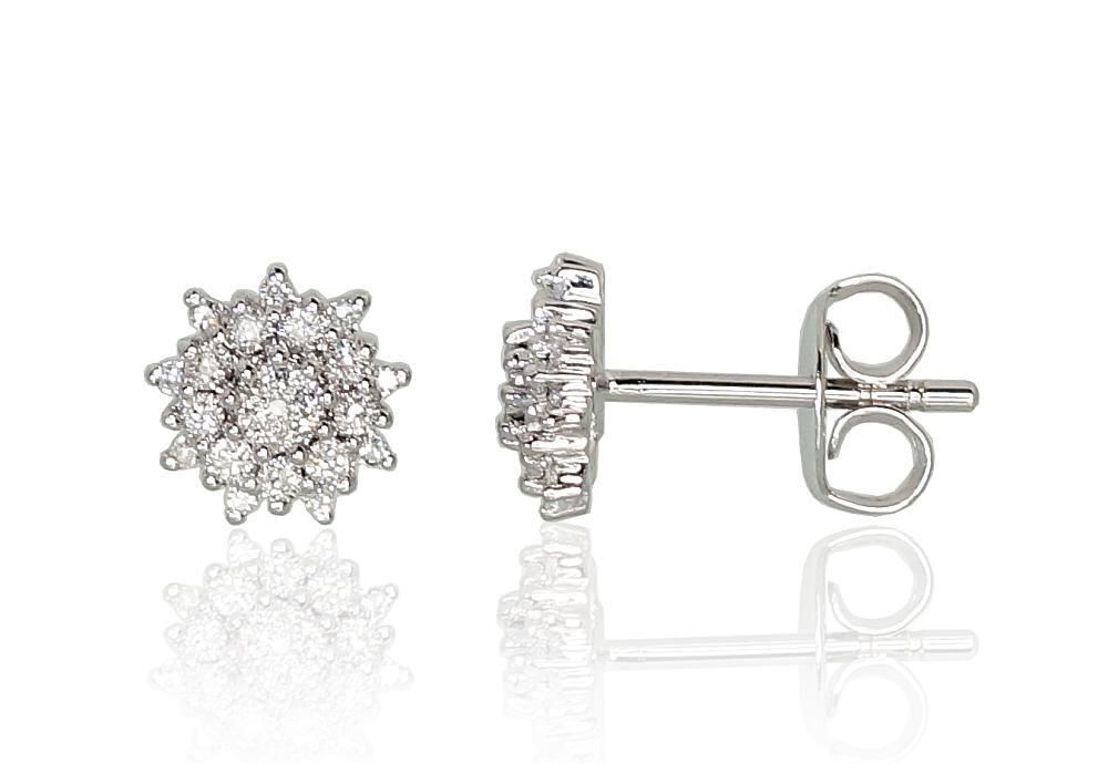 Diamond-encrusted earrings, model 1200980