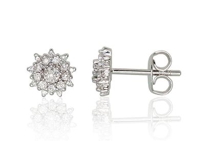 Diamond-encrusted earrings, model 1200980