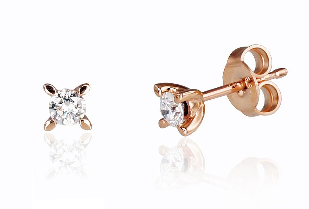 Diamond-encrusted earrings, model 1200343