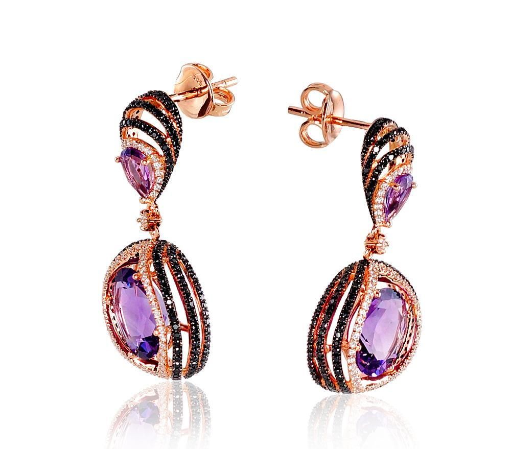 Diamond-encrusted earrings, model 1200803