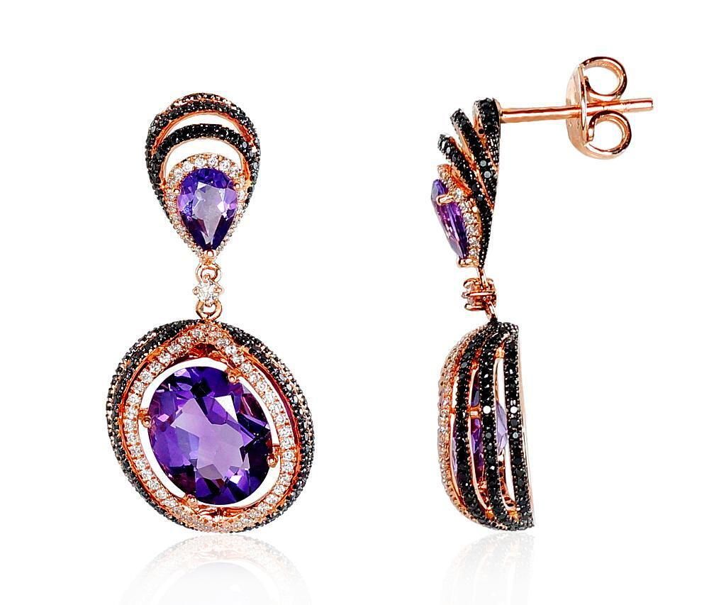 Diamond-encrusted earrings, model 1200803