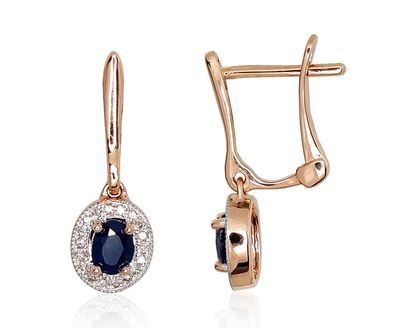 Diamond and sapphire encrusted earrings, model 1200975