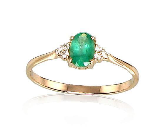 With Gemstone Gold Ring A1100091AuRPRhWDIEM