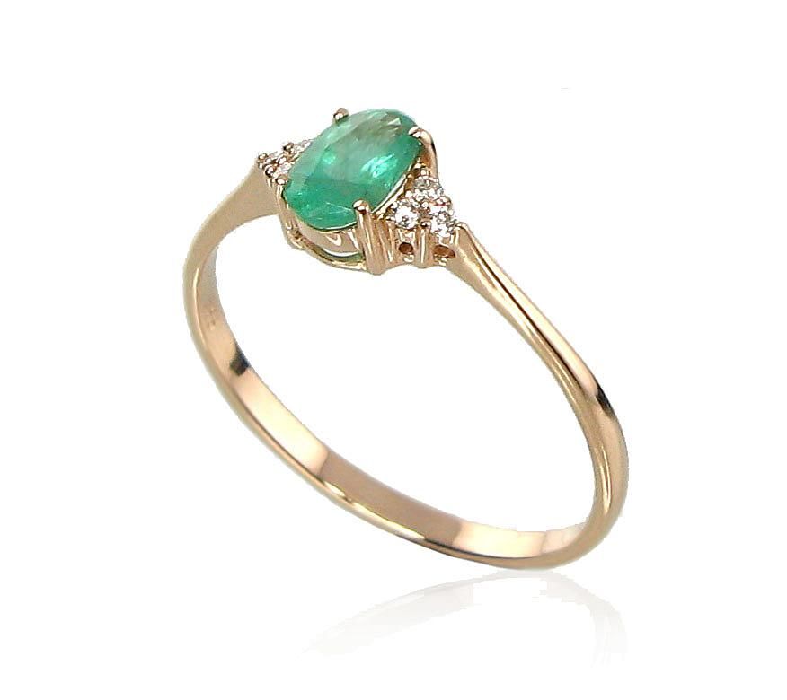 With Gemstone Gold Ring A1100091AuRPRhWDIEM