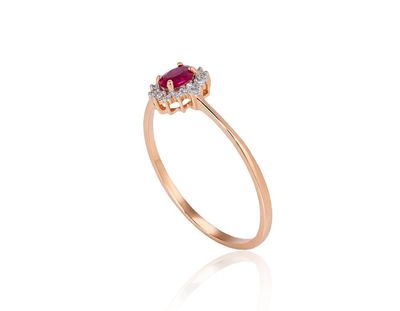 With Gemstone Gold Ring A1100100AuRPRhWDIRB