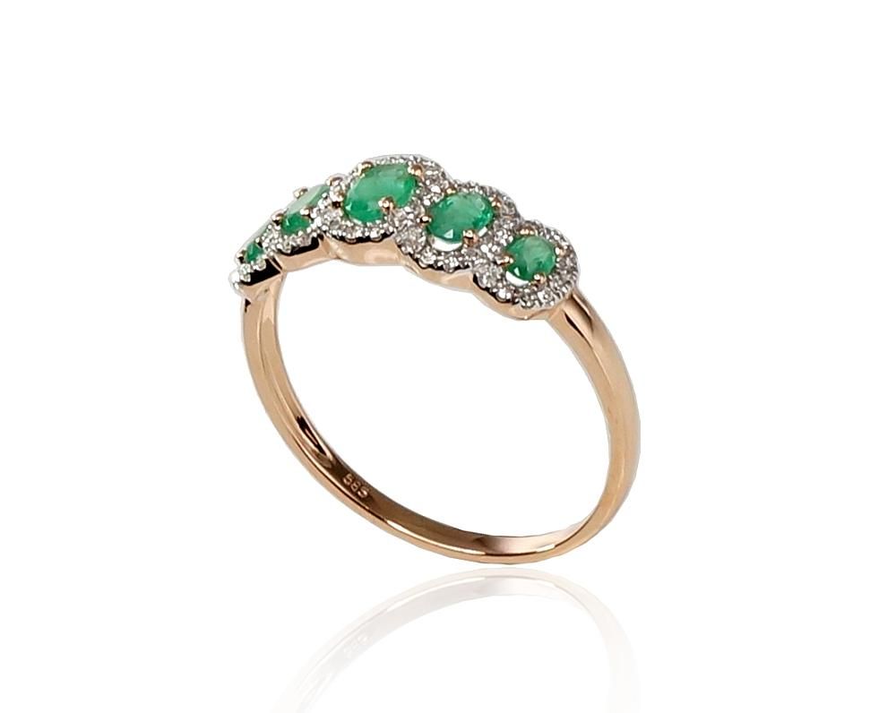 With Gemstone Gold Ring A1100203AuRPRhWDIEM