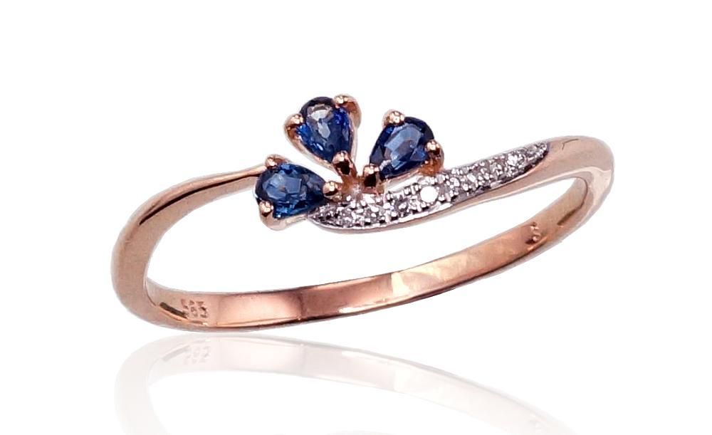 With Gemstone Gold Ring A1100420AuRPRhWDISA