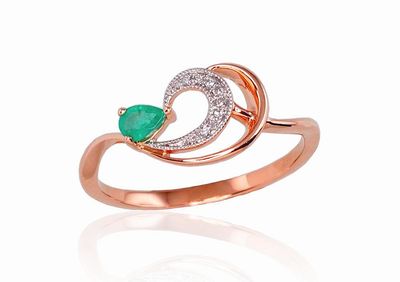 With Gemstone Gold Ring A1100521AuRPRhWDIEM With Gemstone Gold Ring A1100521AuRPRhWDIEM