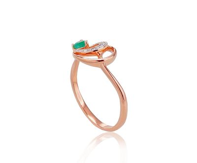With Gemstone Gold Ring A1100521AuRPRhWDIEM