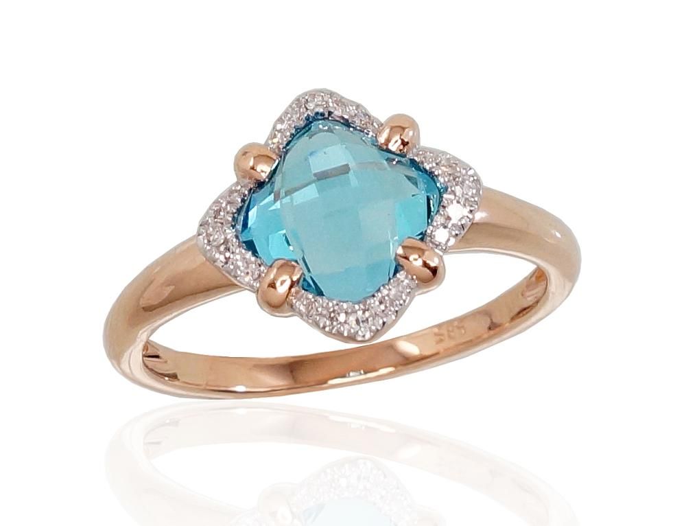 With Gemstone Gold Ring A1100661AuRPRhWDITZB