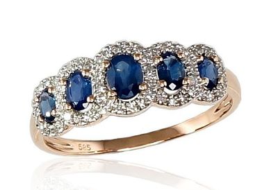 With Gemstone Gold Ring A1100203AuRPRhWDISA