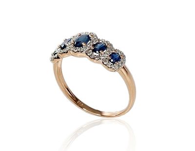 With Gemstone Gold Ring A1100203AuRPRhWDISA