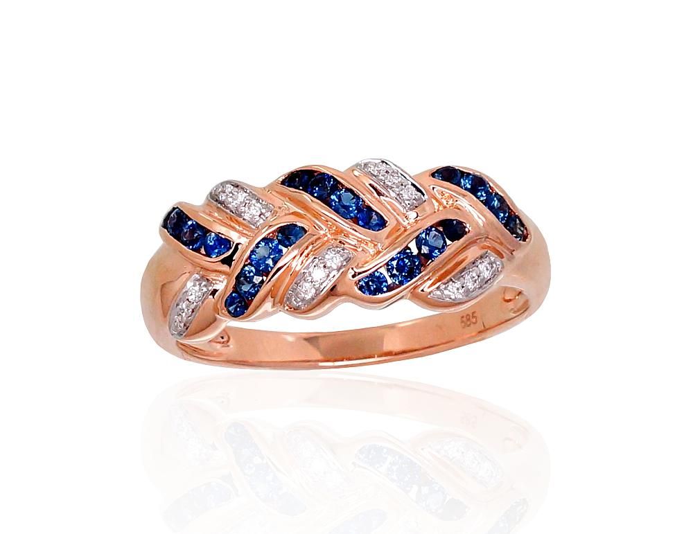 With Gemstone Gold Ring A1100905AuRPRhWDISA