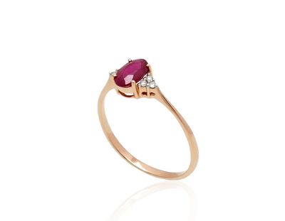With Gemstone Gold Ring A1100091AuRPRhWDIRB
