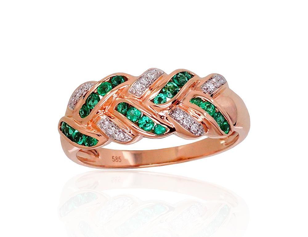 With Gemstone Gold Ring A1100905AuRPRhWDIEM