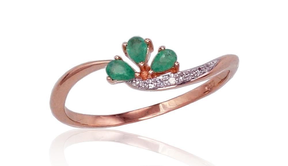 With Gemstone Gold Ring A1100420AuRPRhWDIEM