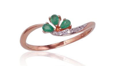 With Gemstone Gold Ring A1100420AuRPRhWDIEM