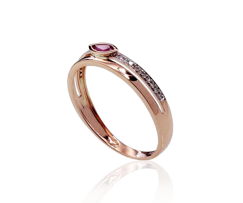 With Gemstone Gold Ring A1100418AuRPRhWDIRB