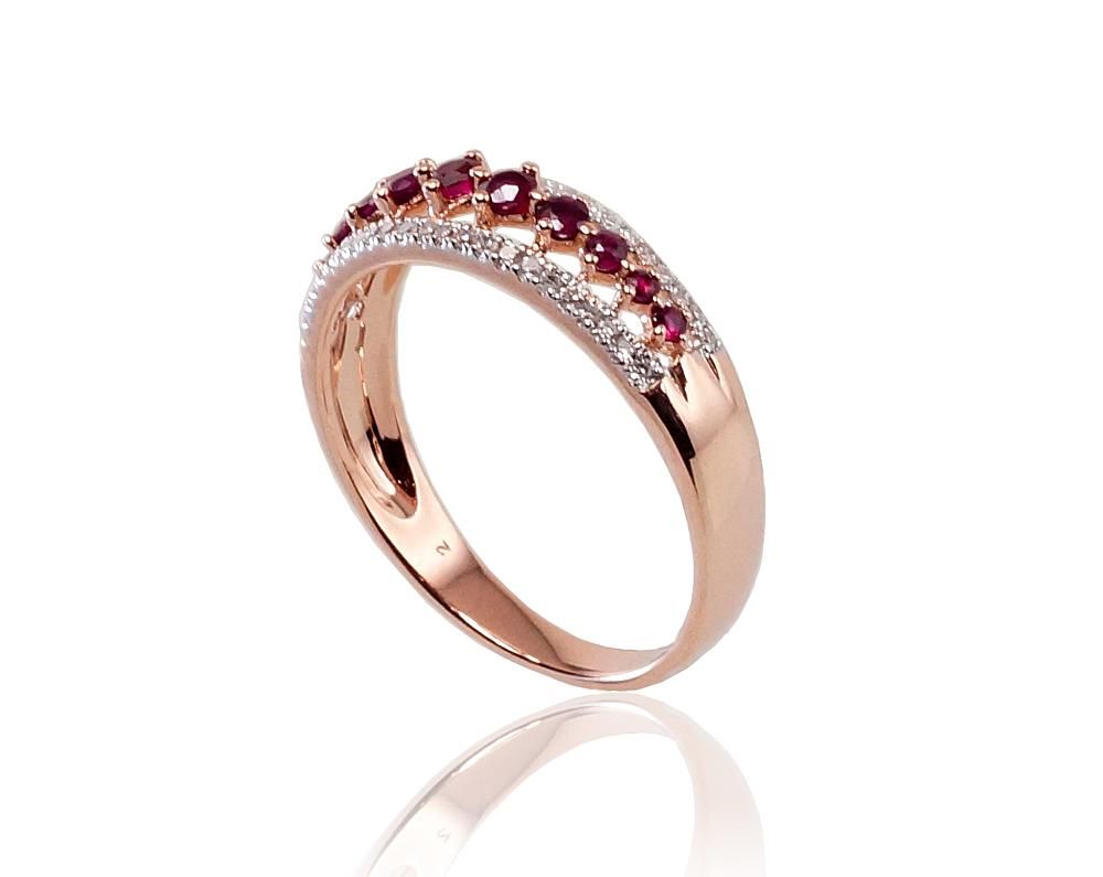 With Gemstone Gold Ring A1100189AuRPRhWDIRB