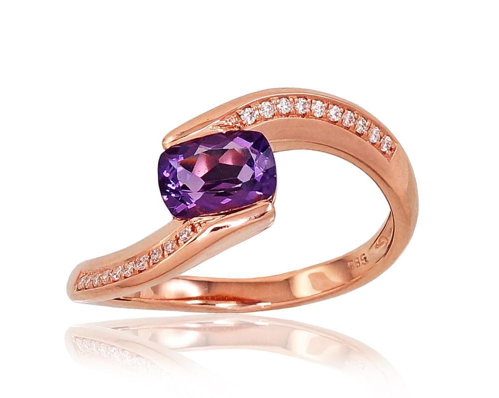 With Gemstone Gold Ring A1100760AuRDIAM