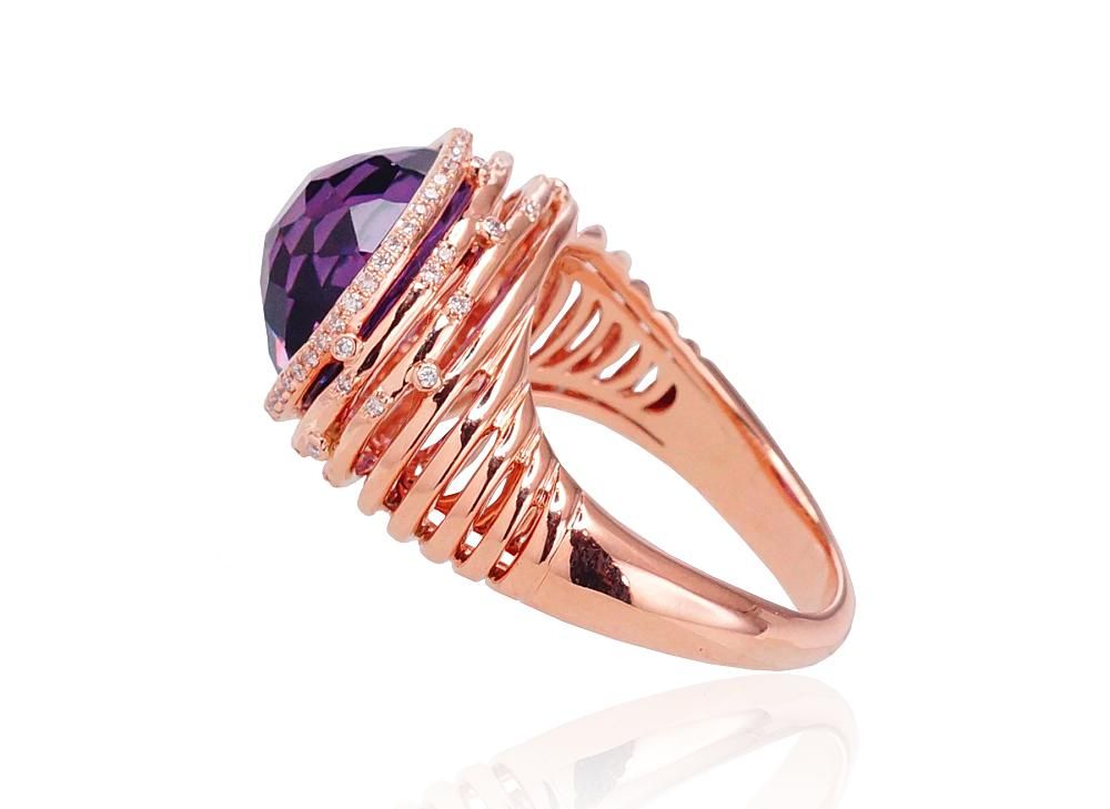 With Gemstone Gold Ring A1100532AuRDIAM