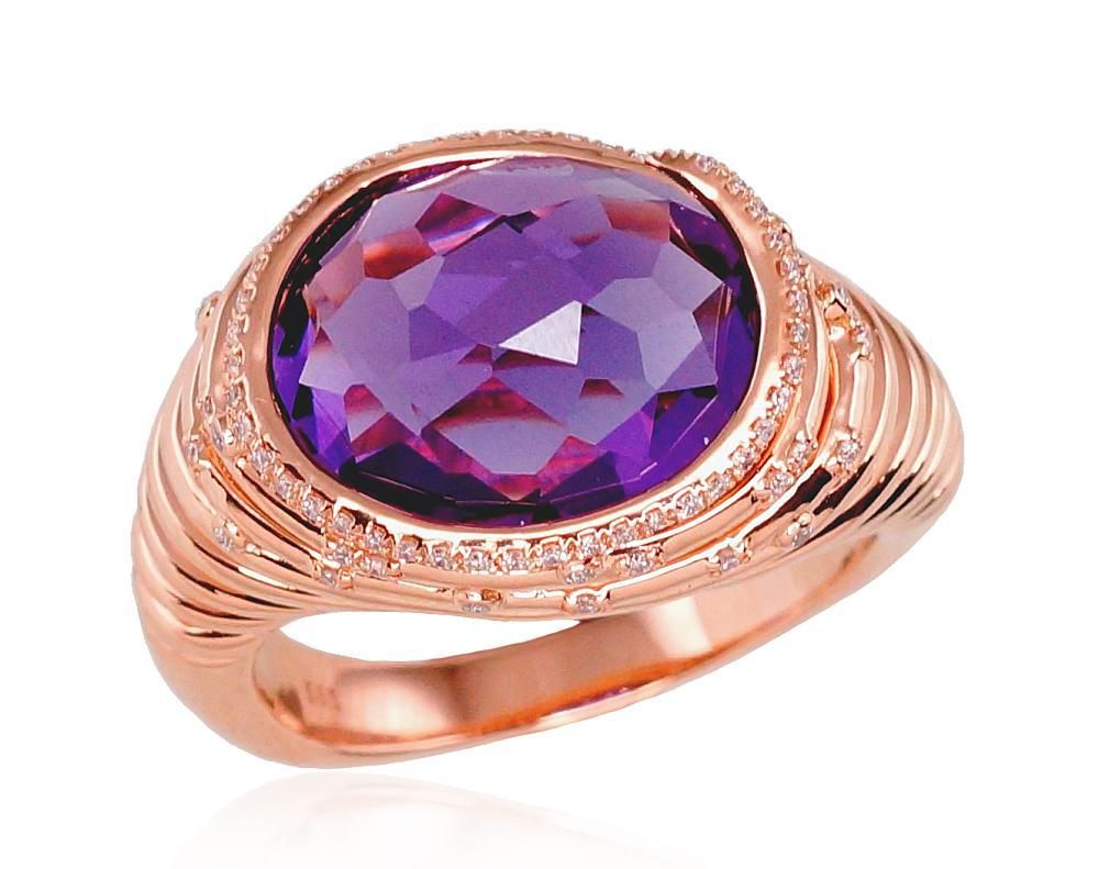 With Gemstone Gold Ring A1100532AuRDIAM