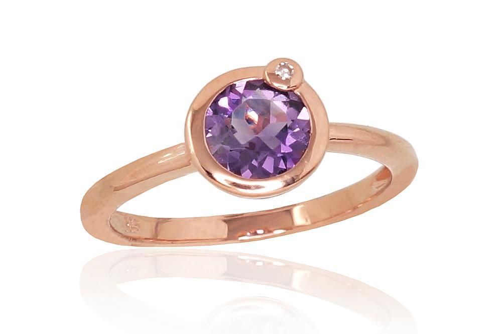 With Gemstone Gold Ring A1100810AuRDIAM