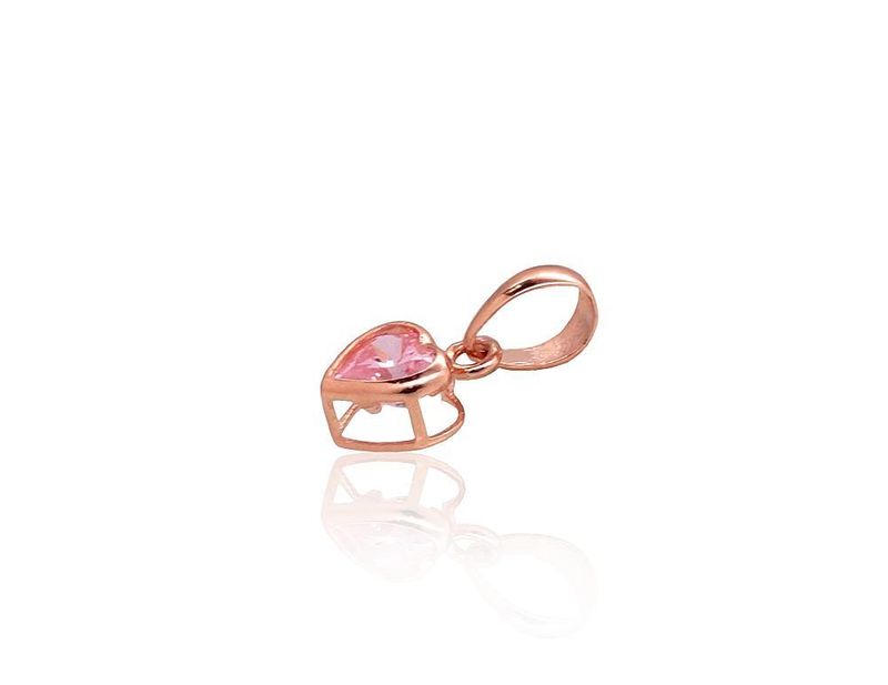 Anhänger für Damen, mit Öse, Zirkonia, Metall Gold 585, Modell 1300169(Au-R)_CZ-PI