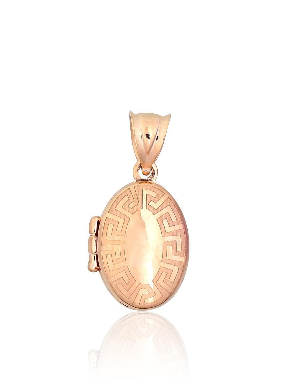 The gold medallion is decorated with an ornament