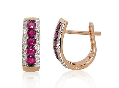 Ruby and diamond eyelet with Lever backs earring iA1200970ADRB
