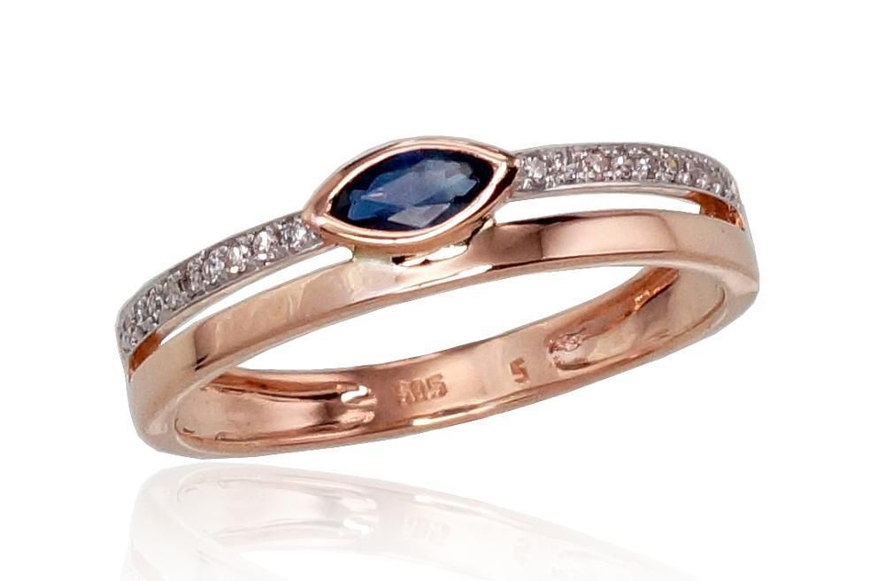 With Gemstone Gold Ring A1100418AuRPRhWDISA