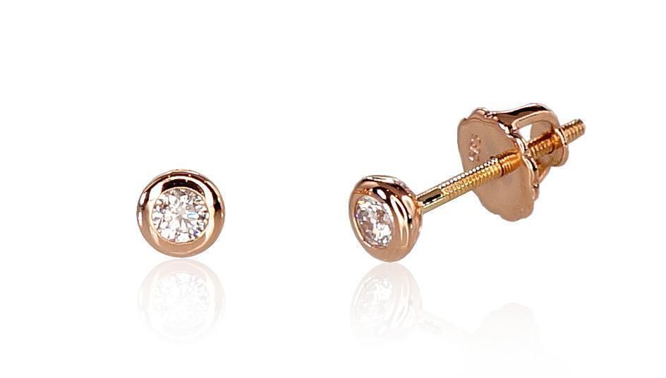 Diamond screw closure earrings A1200511AuRDI