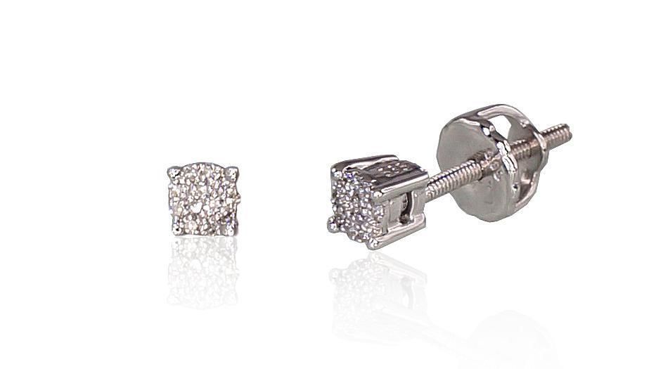 White Gold Gold Earrings with Diamond Screw Clasp A1200452AWDI