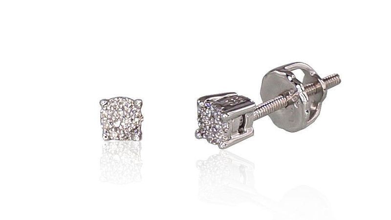 White Gold Gold Earrings with Diamond Screw Clasp A1200452AWDI