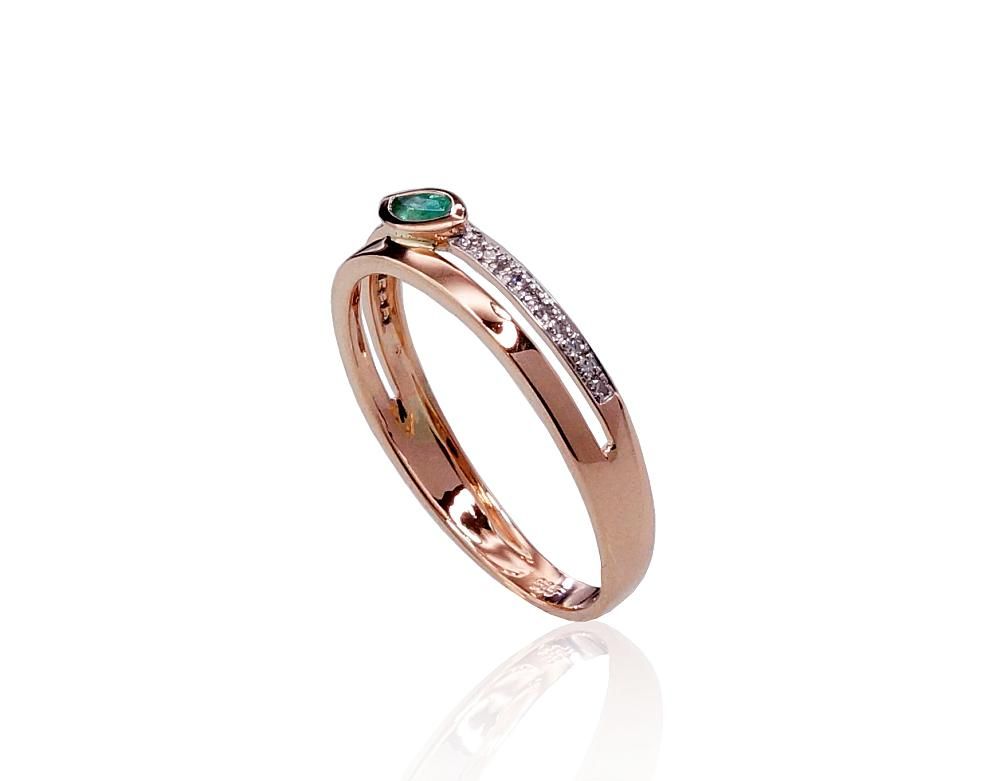 With Gemstone Gold Ring A1100418AuRPRhWDIEM