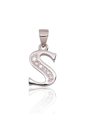 Silver Letter A2301849PRhGrCZ